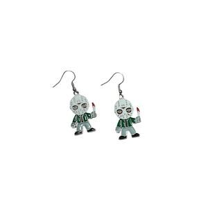 Friday The 13th Jason Vorhees Horror Movie Halloween Enamel Dangle Earrings
